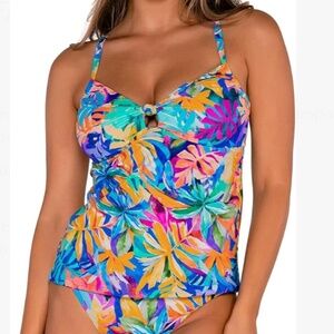 NWOT Sunsets Separates Maeve Tankini Top Alegria Size 36D Underwire